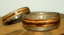 Greyed maple & Zebra Wood Rings
