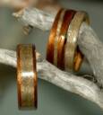 greyed maple and koa wood rings