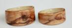 Birch lined Bethlehem Olive wood Rings to represent BC Mountains