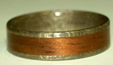 greyed maple wood ring with a koa band