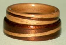 Dark koa wood and beech wood rings