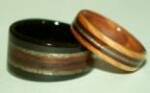 Wooden rings with multiple inlaid bands