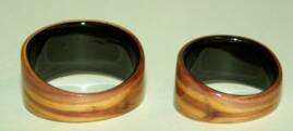 black wood liners on juniper heart wood rings