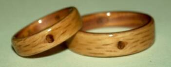 Oak wood knot rings