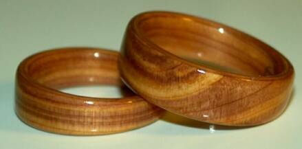 her size 6.25 ring tapered 6mm to 4mm, his size 9 ring tapered 7mm to 6 mm