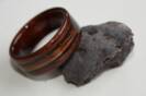 Wood rings with stone inlays