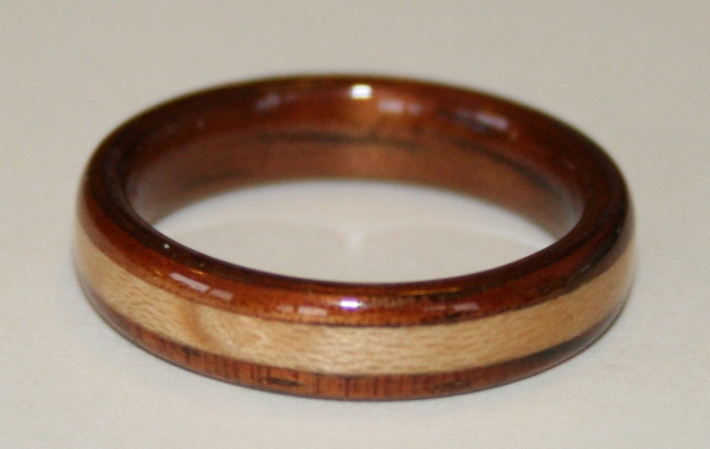 Dark Hawaiian Koa Wood Engagement ring