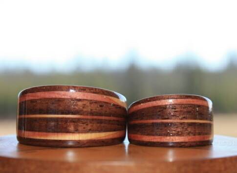Amie and Scott's Touch Wood Rings
