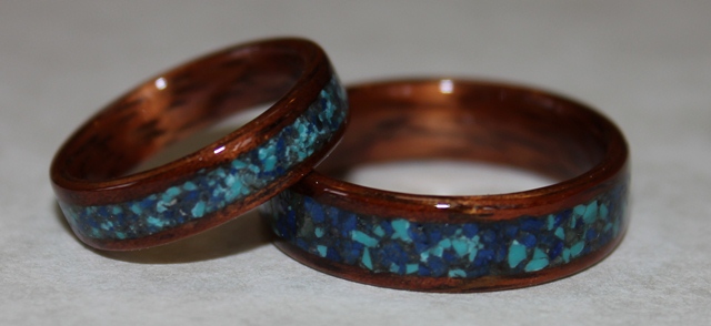 Emily and Tim's Touch Wood Rings