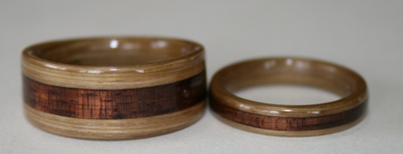 Bamboo rings with Koa inlays   Gallery Y