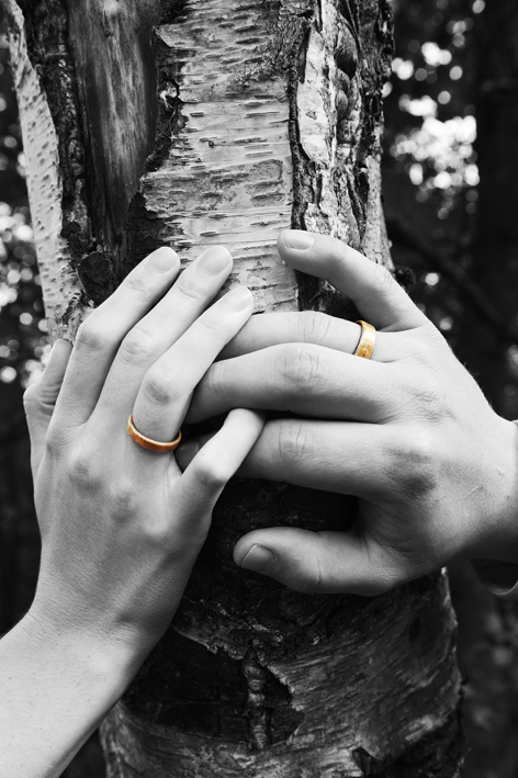 Ulla and Michael's Touch Wood Wedding Rings