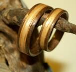 walnut wood rings with oak wood bands