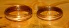 cherry wood lined koa rings with oak bands