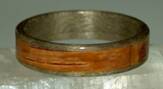 Greyed Maple Ring with birch bark inlaid band