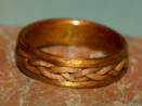 Braided Juniper heartwood inlay on Hawaiian Koa Wood Ring, Touch Wood Rings