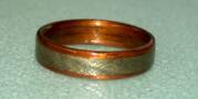 Koa wood ring with inset greyed maple band  Gallery I