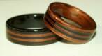 Rosewood and black wood rings