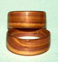 click for larger photo, heartwood wedding rings