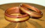 juniper heartwood wedding rings with sitka spruce inset bands  Gallery Ap