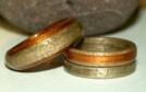 greyed maple and koa wood wedding and engagement rings