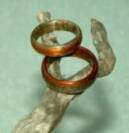 koa and greyed maple wedding rings