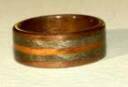 Walnut ring with greyed maple and koa bands  Gallery Aj