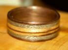 walnut greyed maple and zebra wood ring