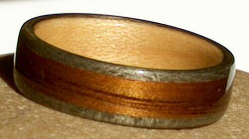 Man's Wood Ring, maple wood liner