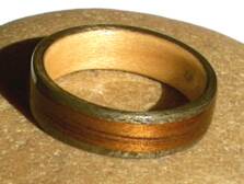 Man's Wooden Ring, maple wood liner  view 2