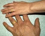 oak wood rings being worn