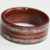 Rosewood rings with 'Found QUARTZ CRYSTAL' inlays