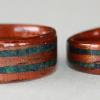 Tapered Koa wood rings with seperated inlays of MALACHITE and AZURITE