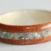 Ancient Kauri Wood Ring with ABALONE Inlay and clear Juniper liner.  