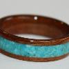 Wide TURQUOISE inlay on 5mm Rosewood ring