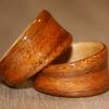 Bolivian Rosewood rings with birds eye maple interiors.  Gently concaved.