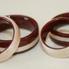 Black Walnut and Willow Wood Rings for a newly blended family of four. This couple commissioned their Touch Wood Rings for themselves and their children.