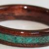 Dark Koa Wood Ring with Jade inlay.