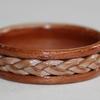 MAGNOLIA wood ring with a braided BIRCH BARK inlaid band.