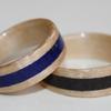 MAPLE rings with birch wood liners and stone inlays (Lapis Lazuli and Lava Rock)