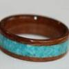ROSEWOOD ring with wide turquoise inlay