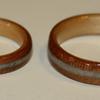 Cherry wood rings, SITKA SPRUCE LINERS and found crystal inlay
