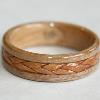 APPLE wood ring with Braided Birch Bark inlay. From the Similkameen Valley of British Columbia.  
