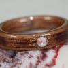 Australian MELALEUCA Wood Ring with Australian Blackwood inlay and Shell Full Moon inlay.