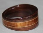 Black Walnut Wood Ring with inlays of Hawaiian Koa and Sugar Maple from Touch Wood Rings