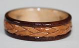Braided Birch Bark inlay on Walnut  Wood Ring