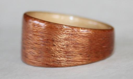 Mahogany Wood Ring with Birch Wood Interior