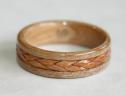 Braided Birch Bark on an Apple Wood Ring, Touch Wood RIngs