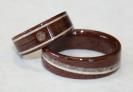 black walnut rings with inlays