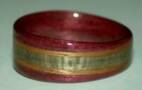 Purple heart wood ring with three inlaid bands  Gallery X 