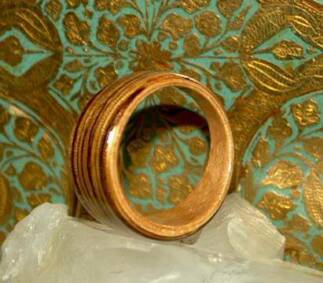 maple and zebra wood ring